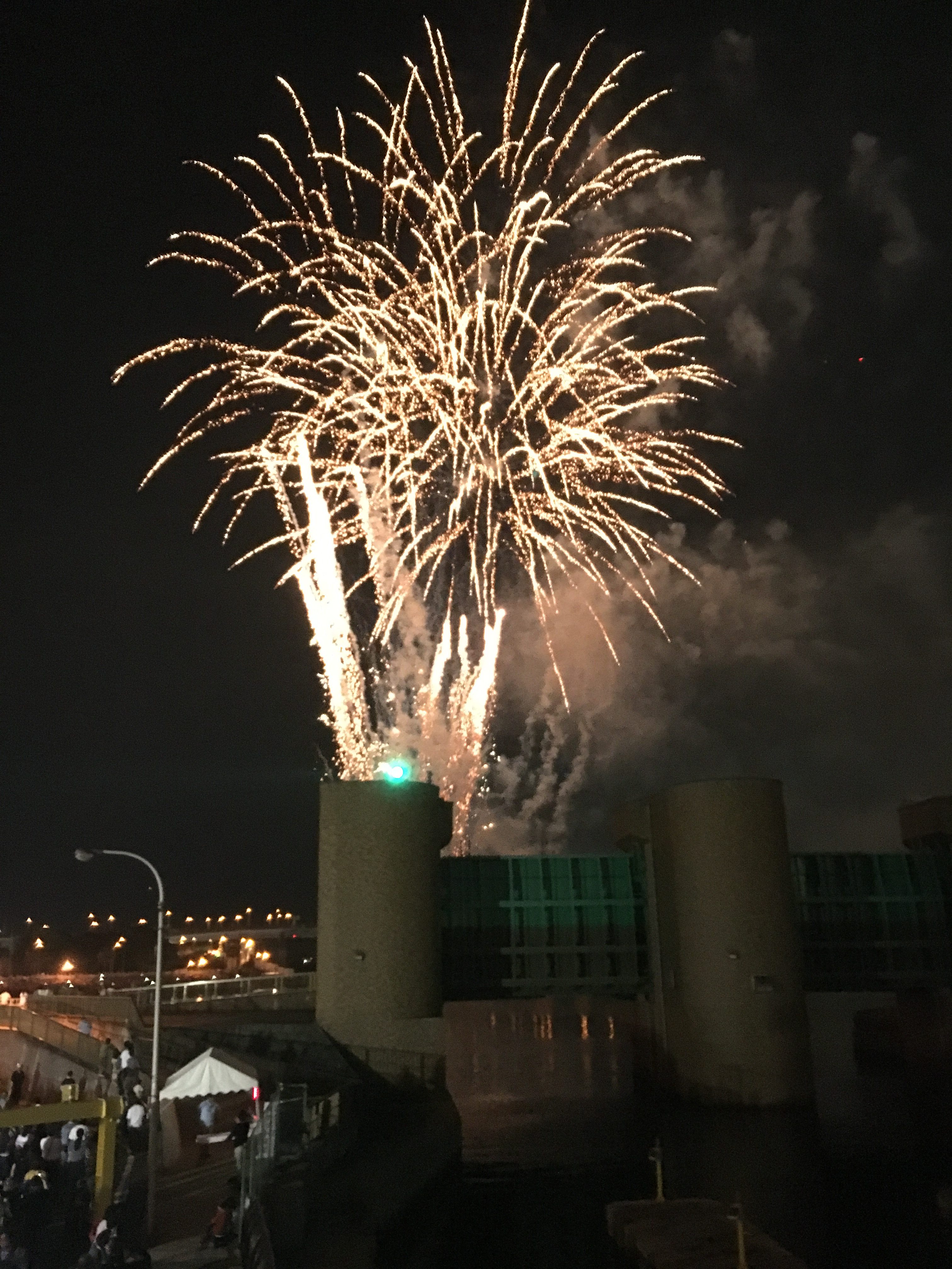 golden fireworks ending sakai's big fish festival 