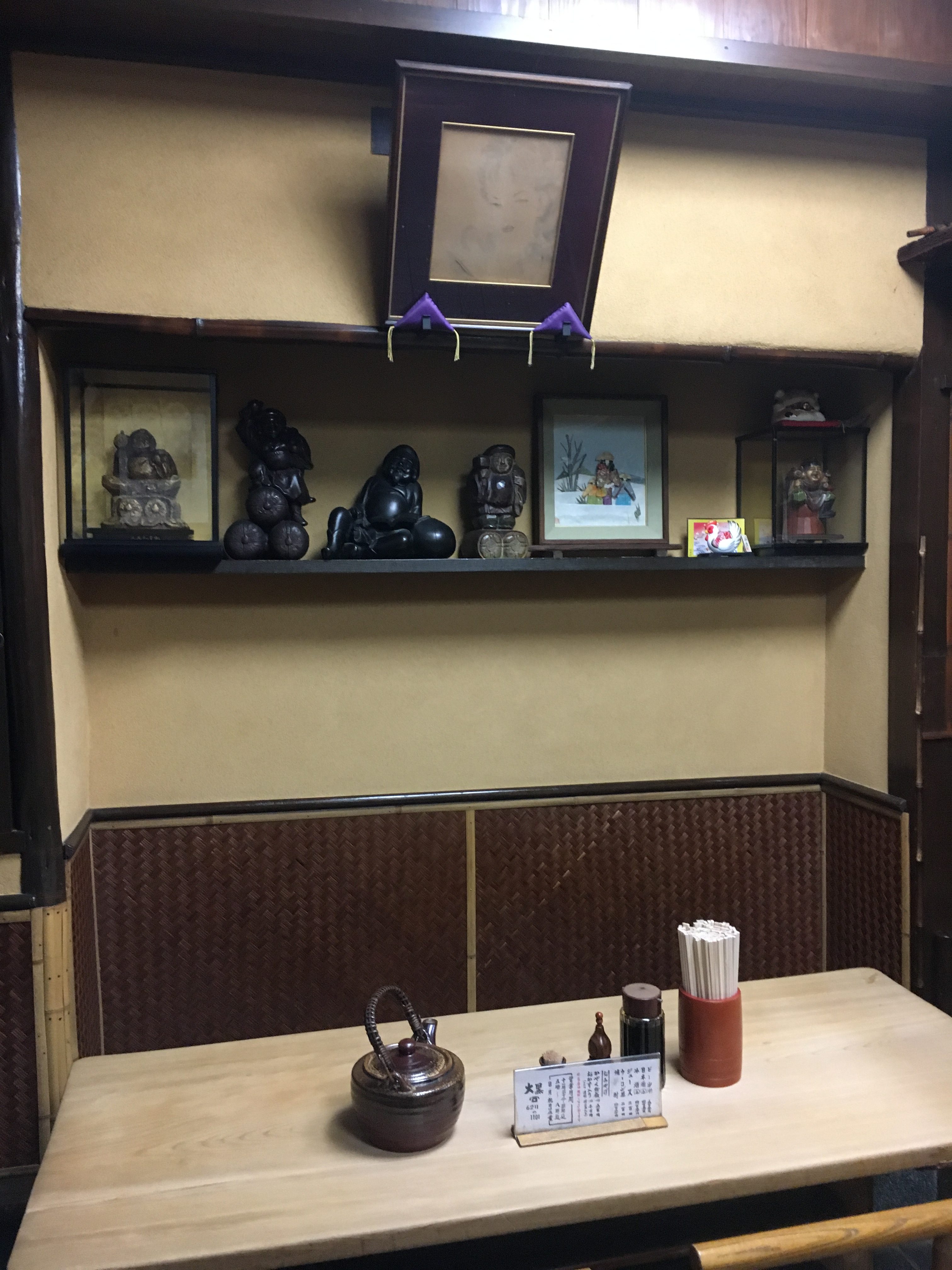 small japanese restaurant with effigies of the god daikokuten
