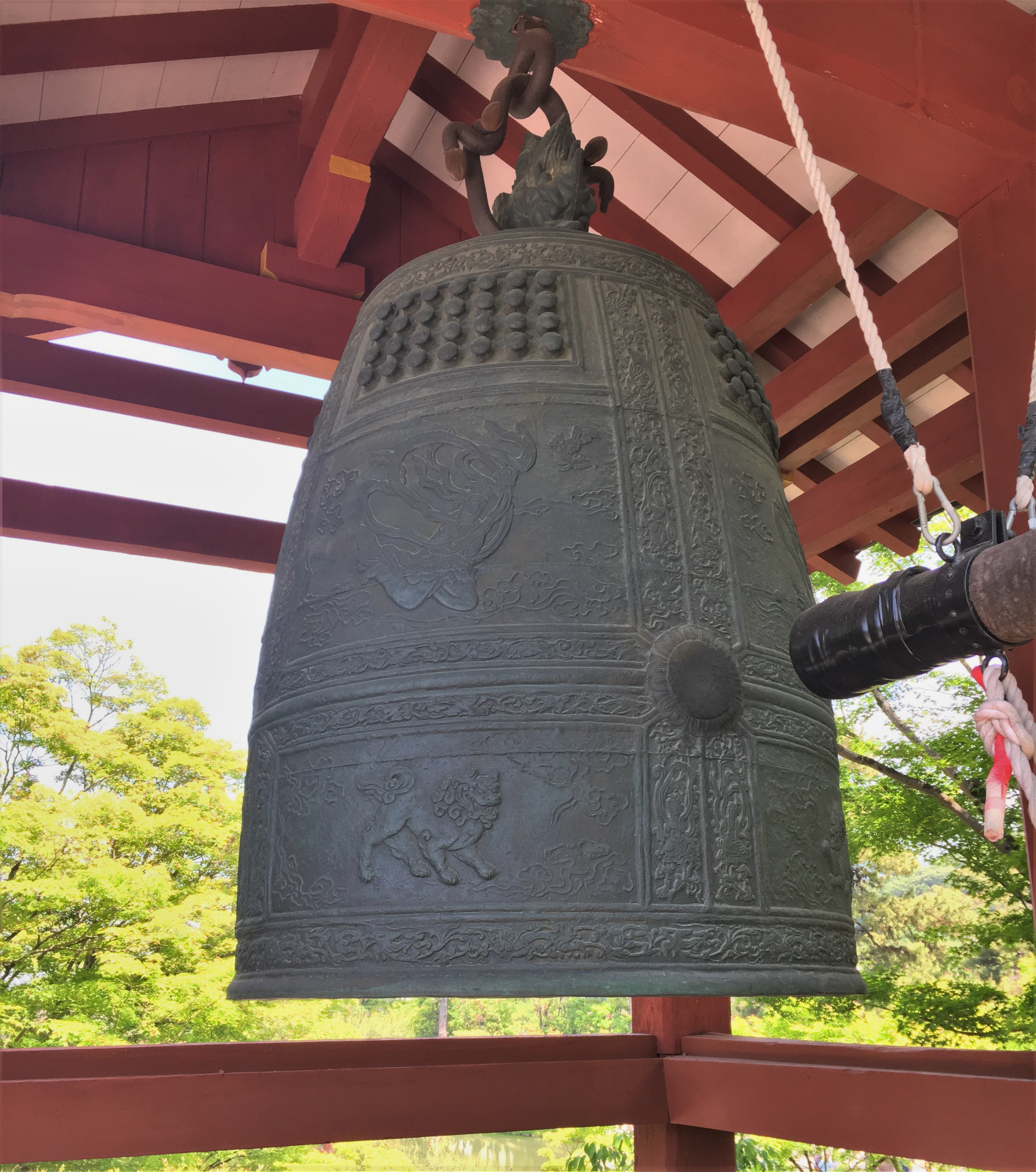 replica of historic Byodoin Temples bell