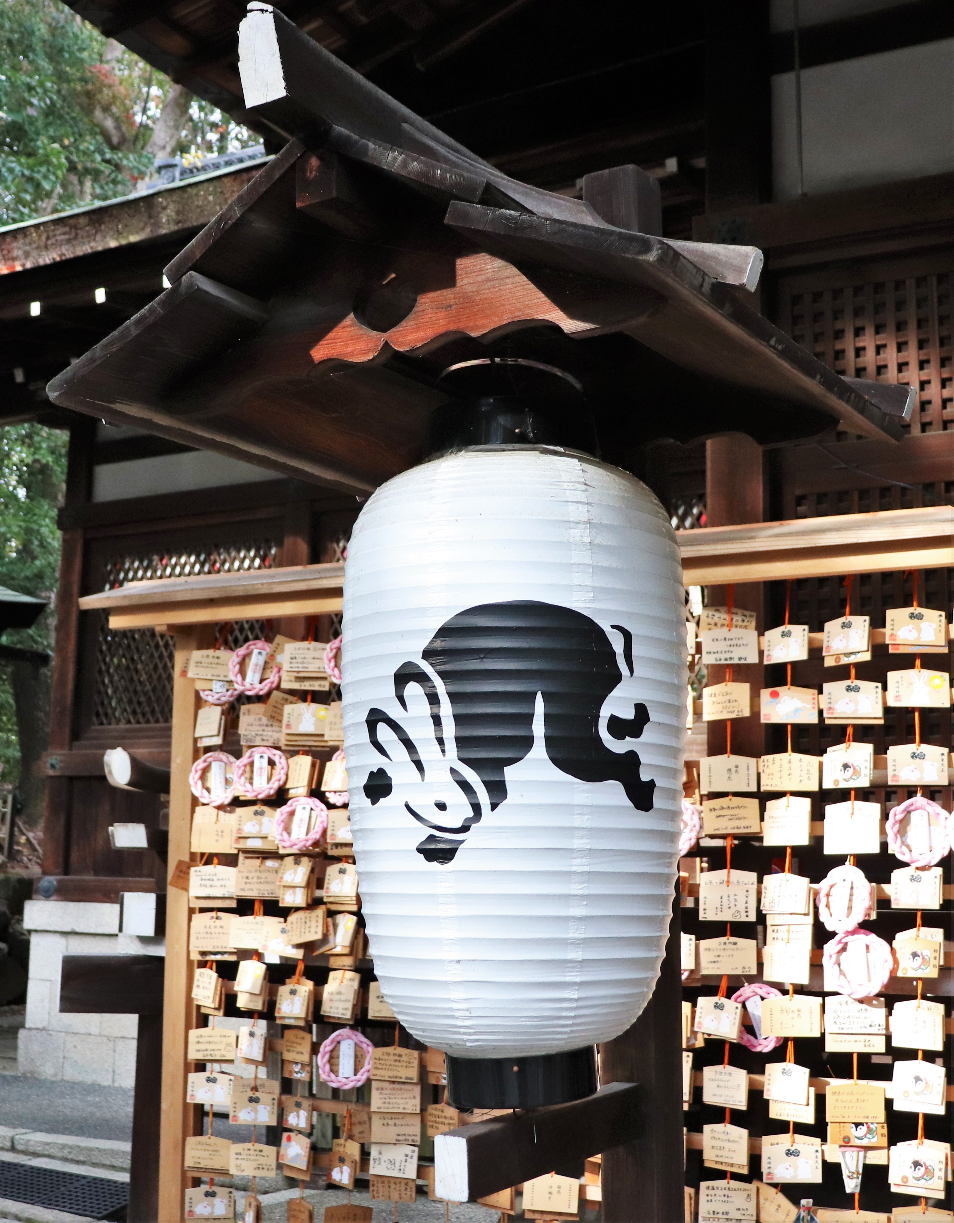 lantern with the rabbit shaped crest of Okazaki Shrine