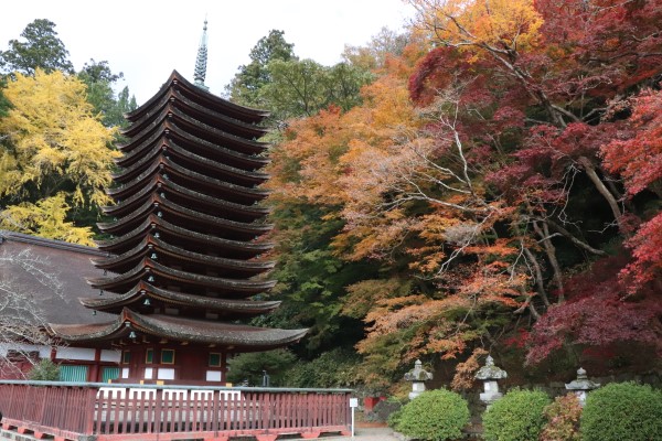 13 story wooden pagoda of Tanzan Shrine in Nara, Japan