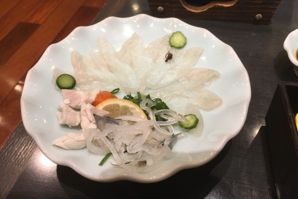 fugu sashimi is some of the most unique food in Osaka