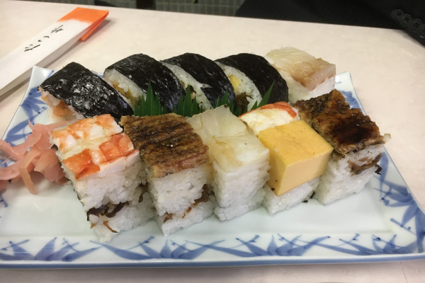 Oshi sushi or hako zushi is some of the best food in Osaka
