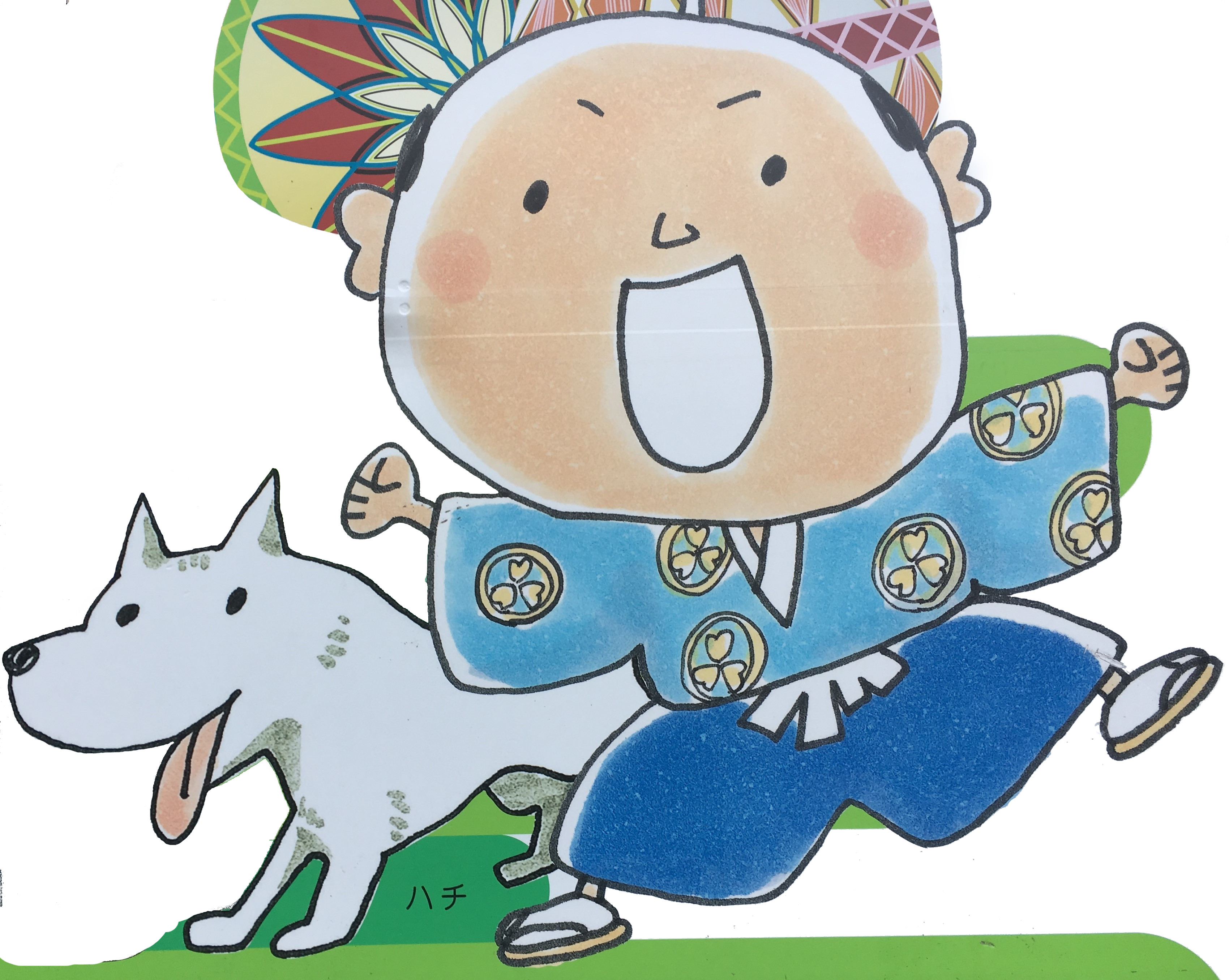 yoshimune-kin, the character of wakayama city and his dog hachi