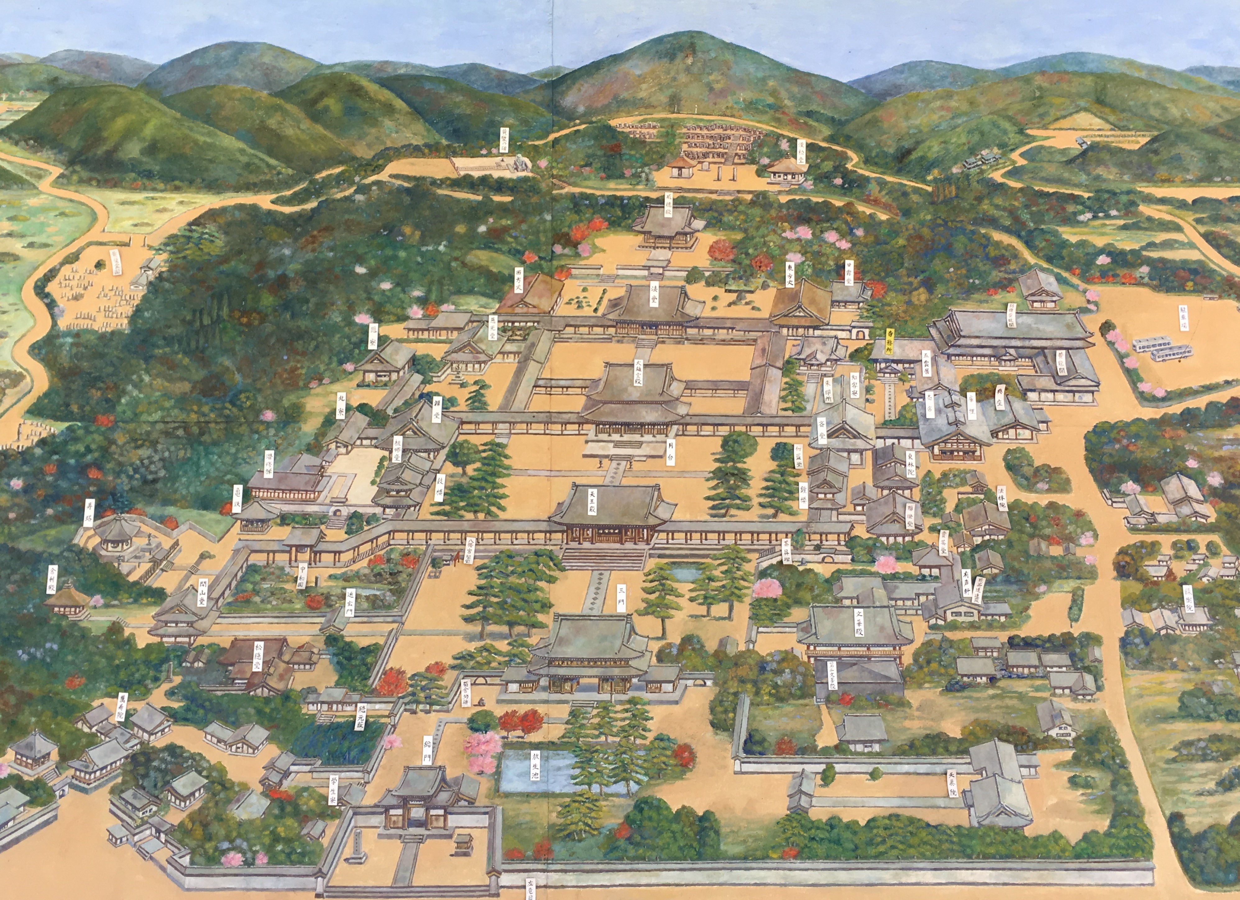 old map of Obakusan Manpuku-ji temple grounds