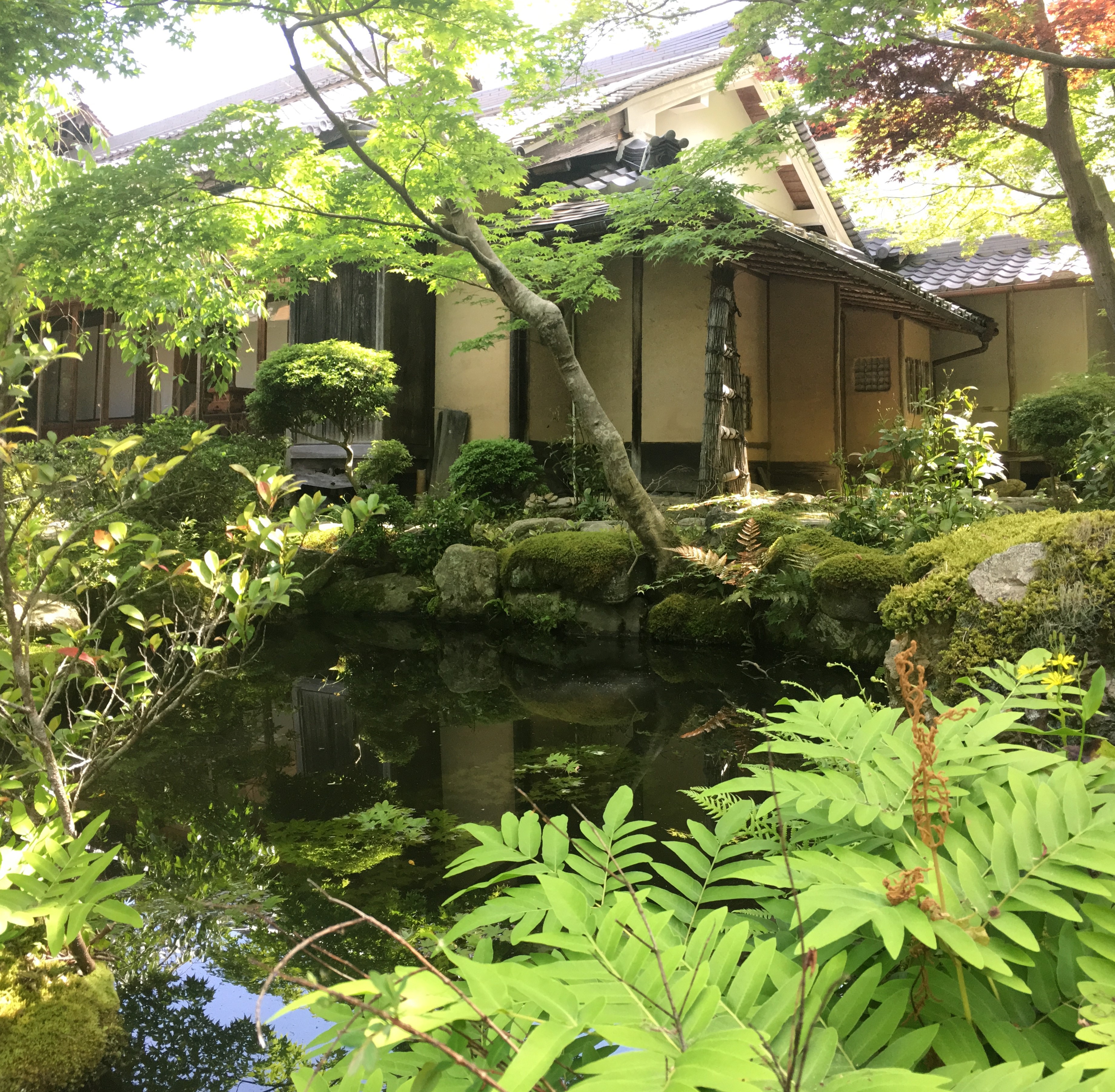 old japanese style tea house at koguen garden at Taima-dera