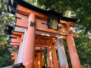 Bright red torii at Fushimi Inari Taisha