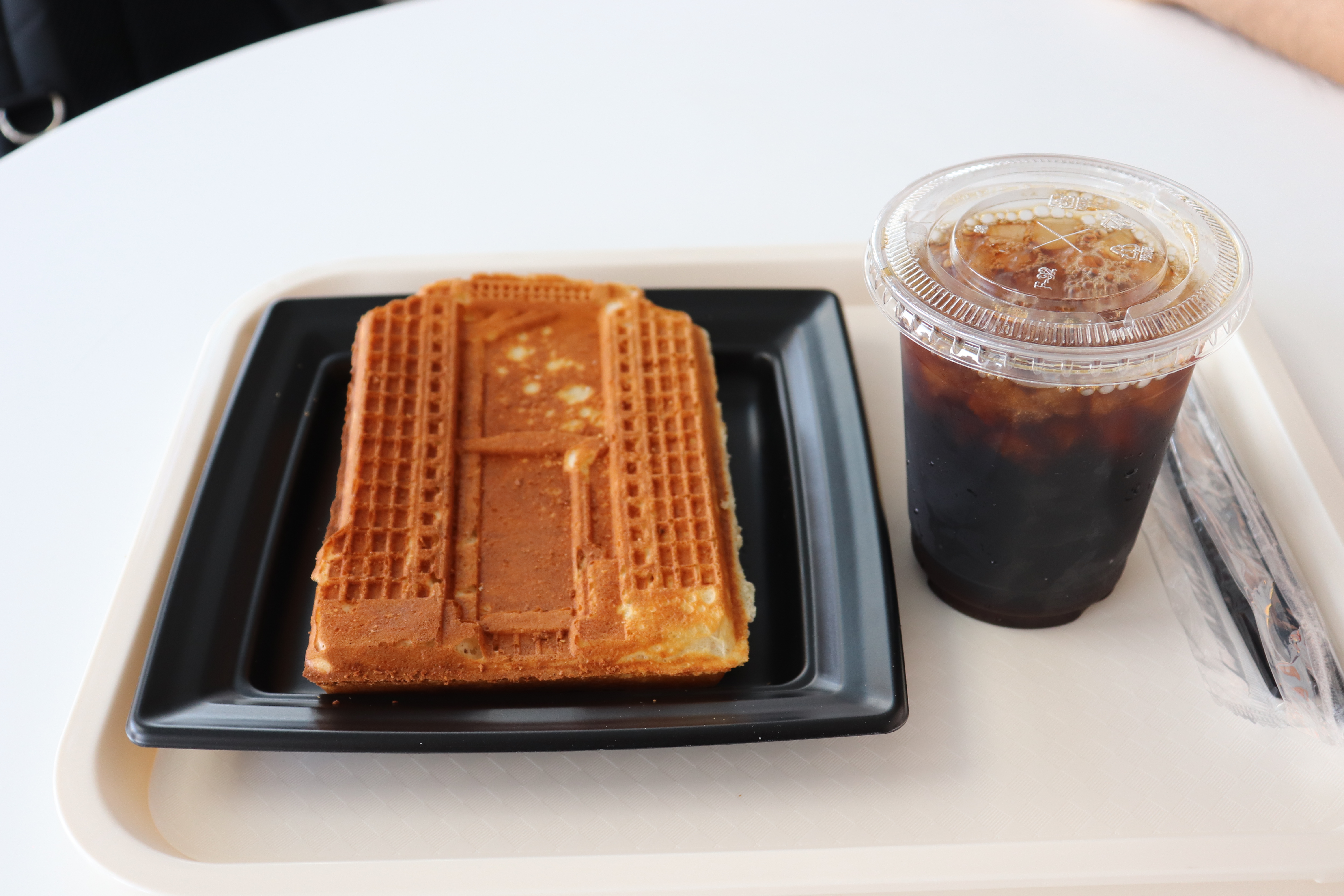 umeda sky building shaped waffle from cafe sky