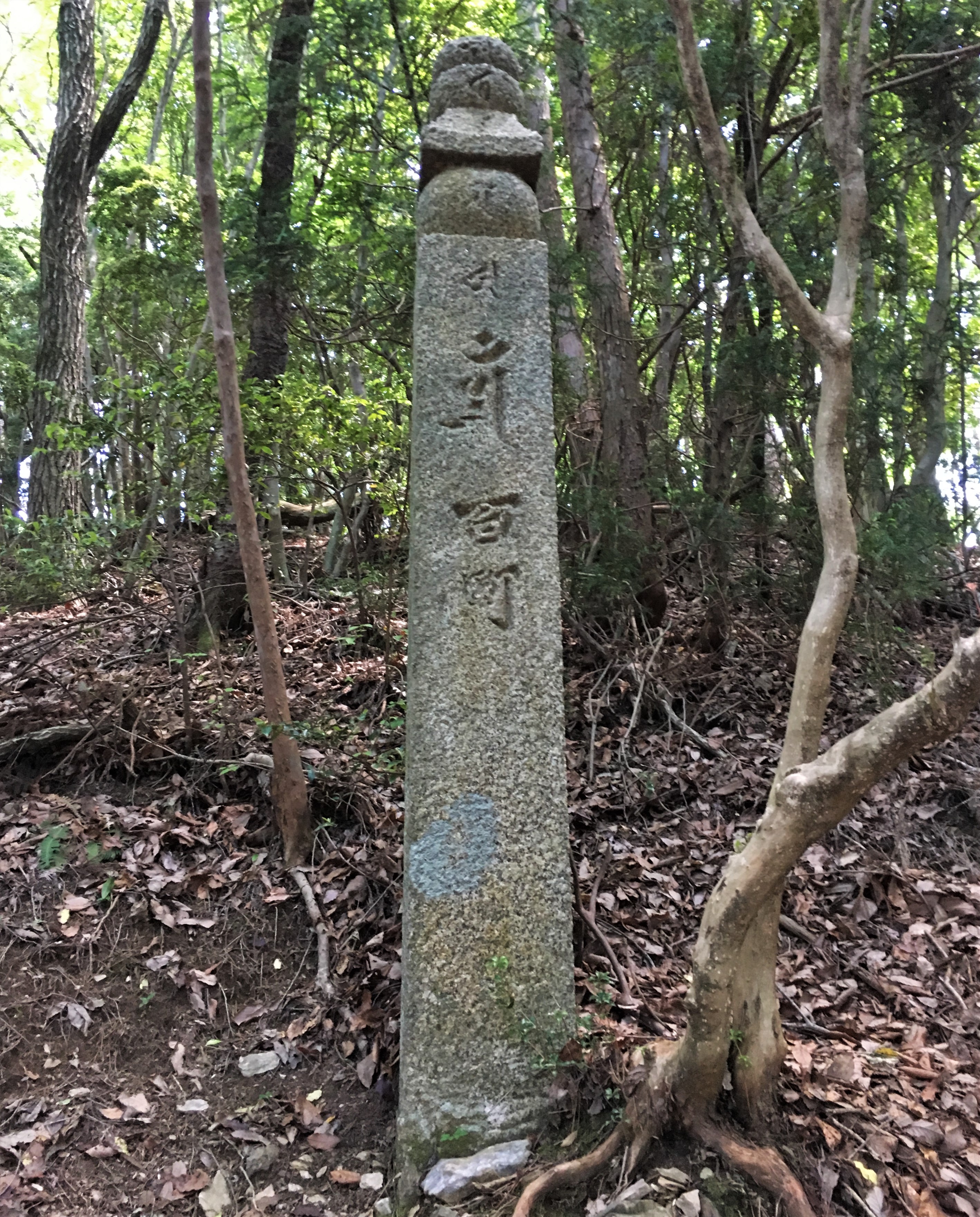 Choishi marker on the choishimichi trail that goes to koyasan