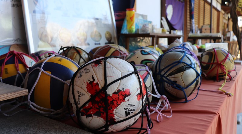 soccer ball donated to Shiramine Shrine