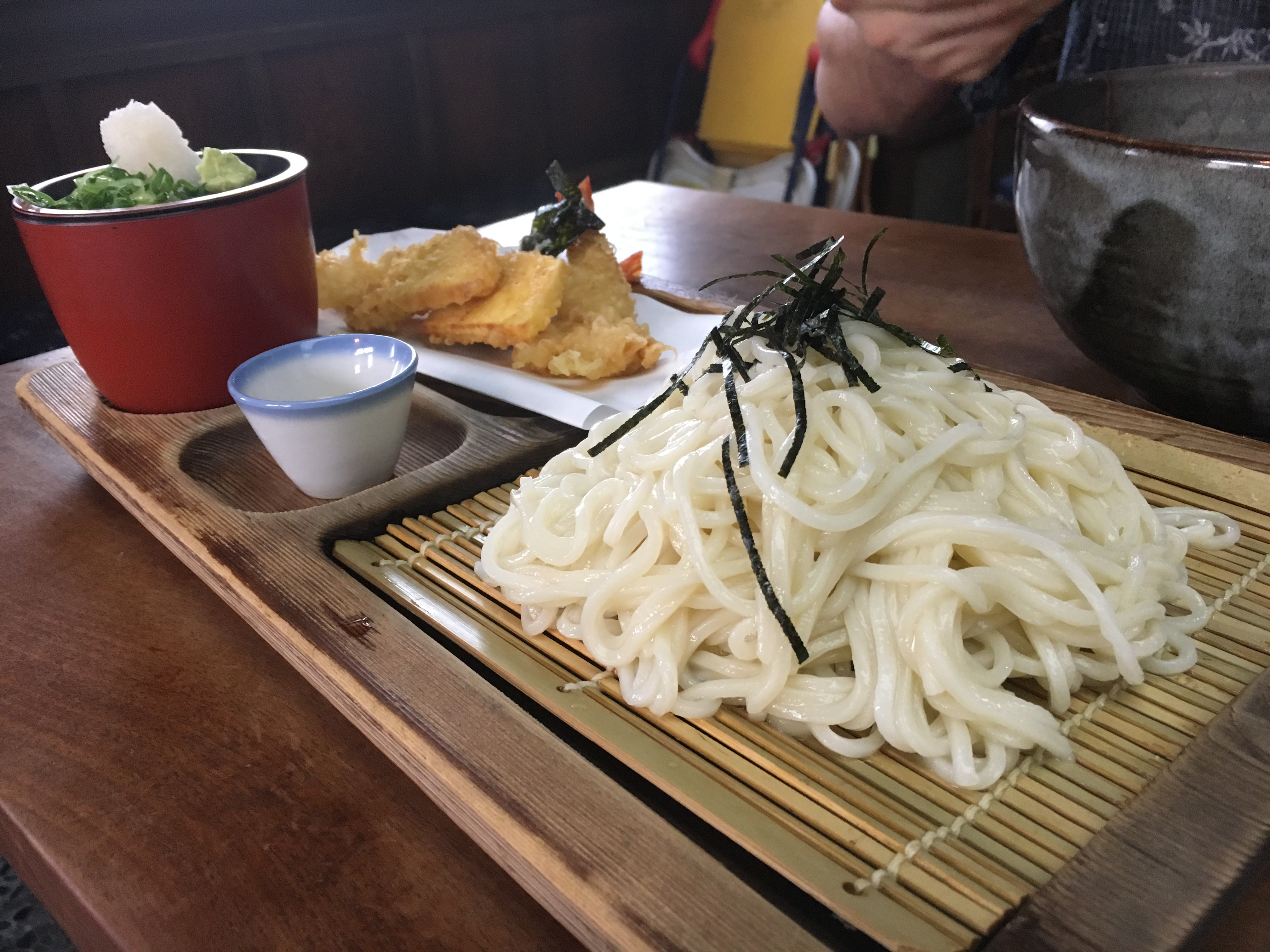udon and tempura set at Azuma in Ikeda, Osaka
