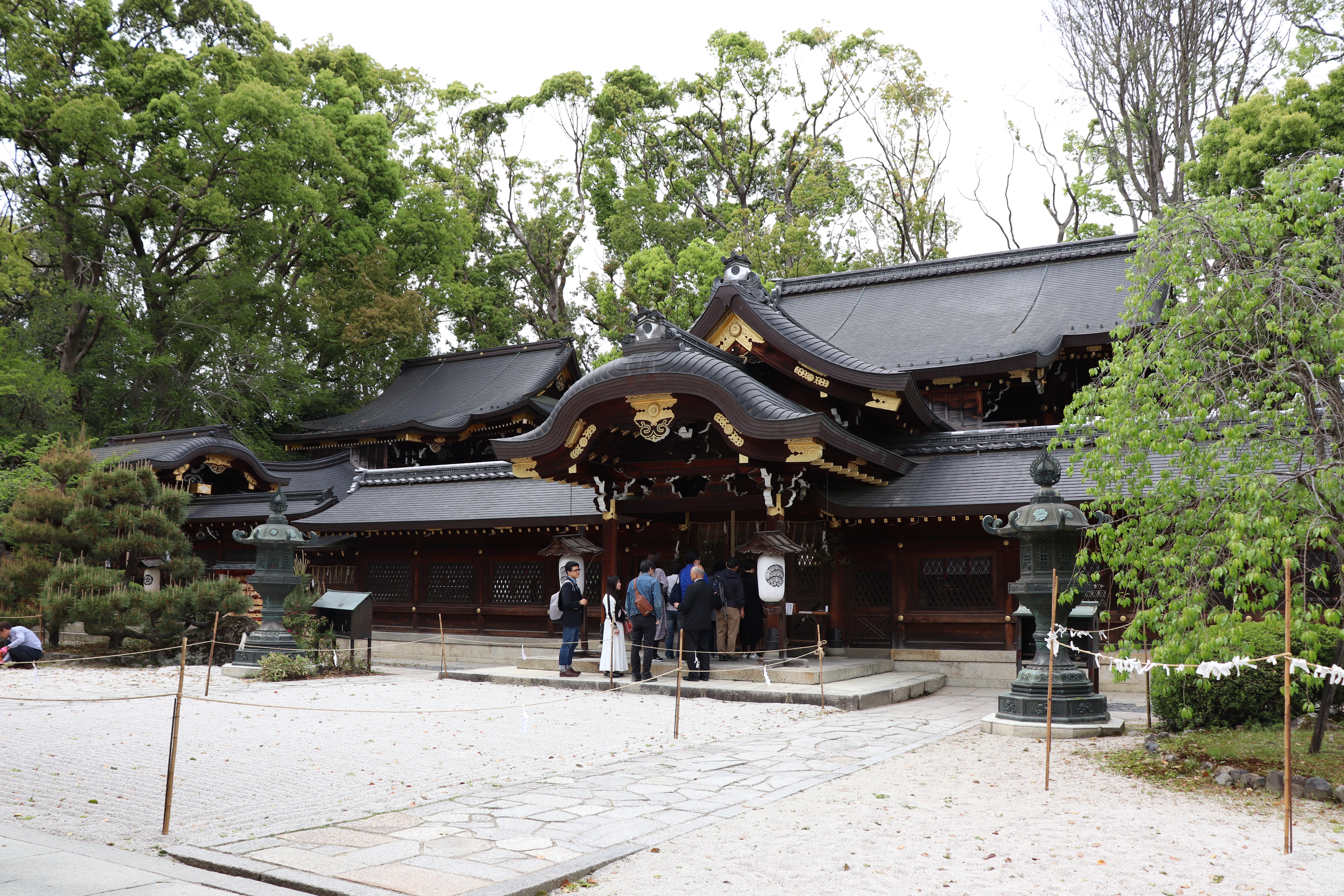 main shrine building of Imamiya Shrine in Kyoto