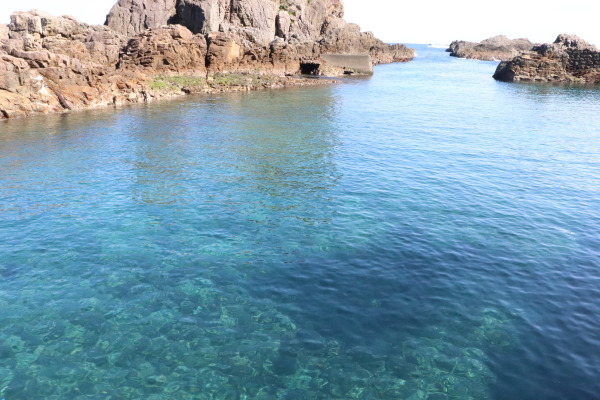 Blue waters of Anoki Port on Kii Oshima