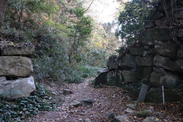 Entrance to ruins of main keep of Kannon-ji Castle