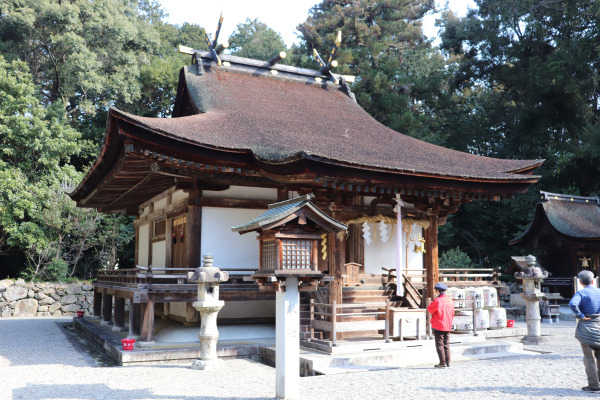 Honden of Mikami Shrine in Shiga, Japan