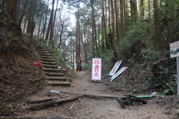 stairs leading to the top of Mt. Iwahashi on the Diamond Trail in Japan
