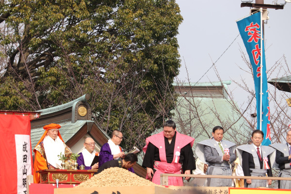 Sumo wrestler Goeido participating at the Narita Fudoson Setsubun Festival