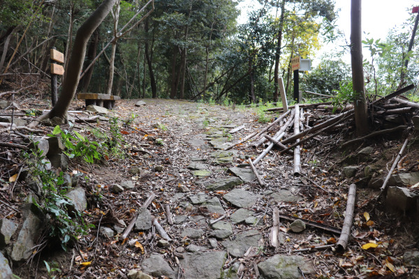 Old stone-paved path of the Kiiji Trail