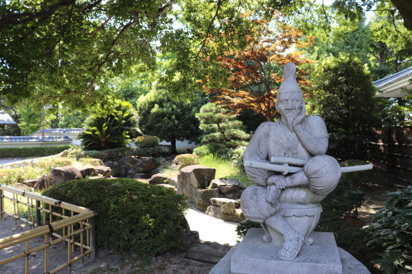 statue of Ieyasu after he lost in the Battle of Mikatagahara at Okazaki Castle.
