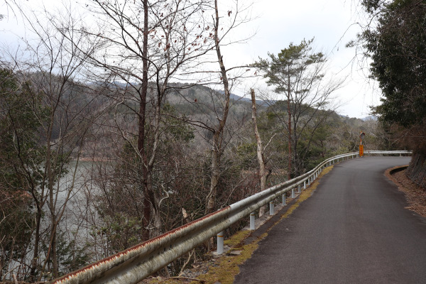 室生湖沿いの道