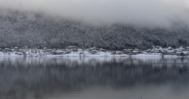 Snow at Lake Yogo, Japan