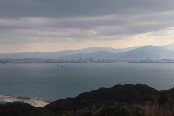 view of the momochi area of Fukuoka City from Shikanoshima Island