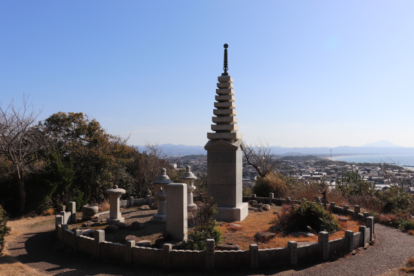 Commemorative pagoda for Izumo no Okuni in Shimane, Japan